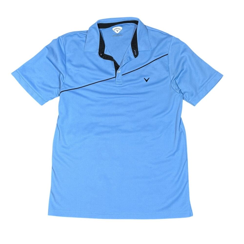 Callaway Golf Polo Shirt Mens L Blue Athletic Performance Short Sleeve